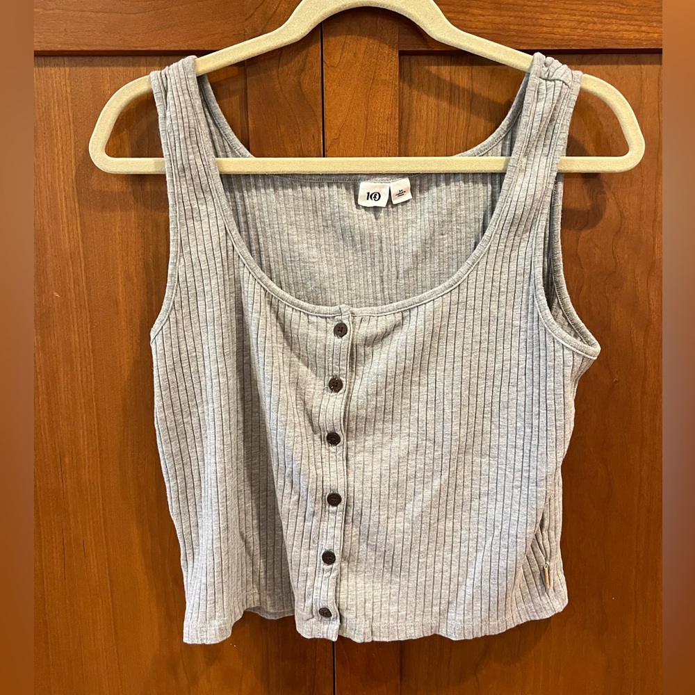 Tentree Cropped Rib Button Tank